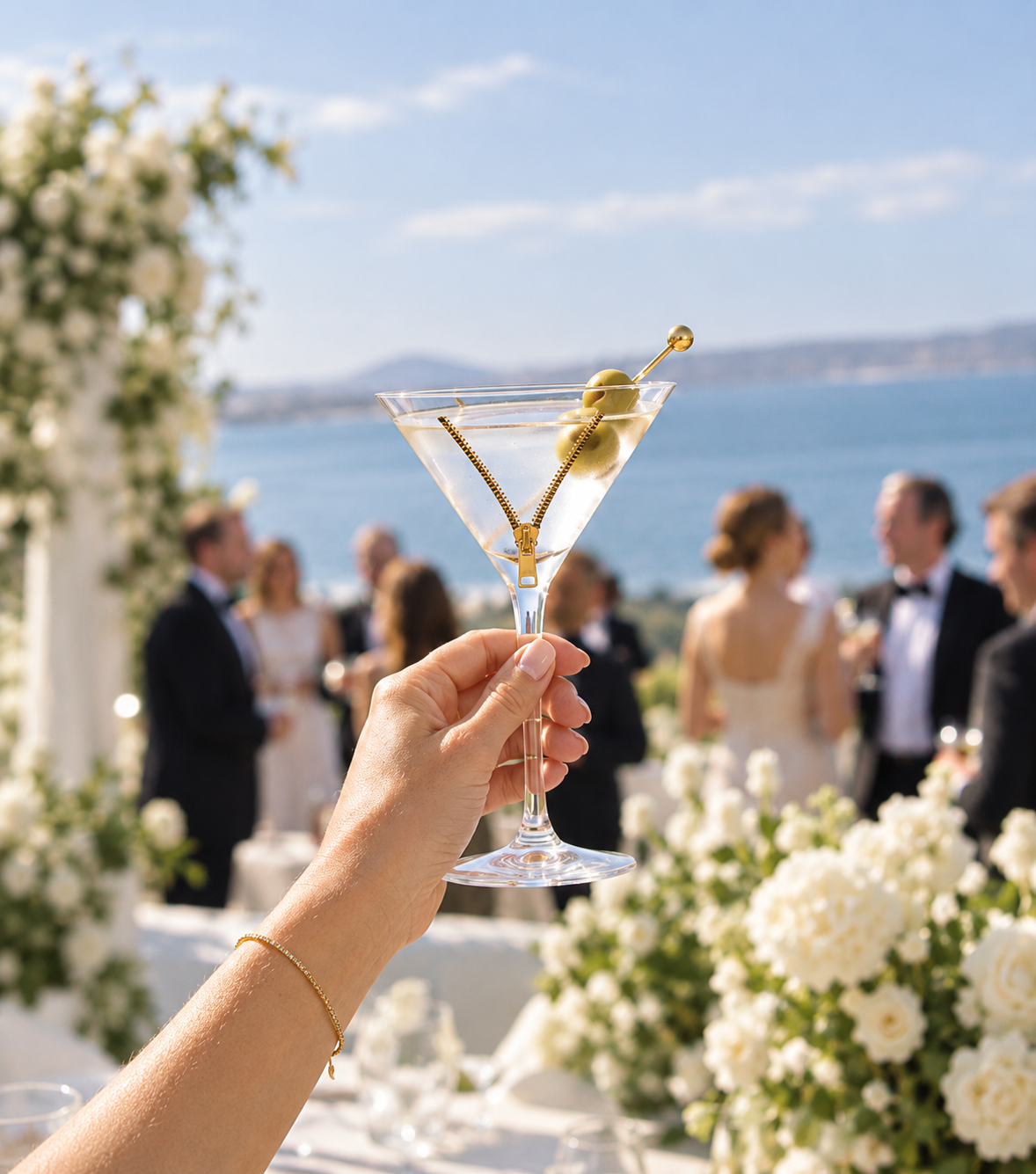 The Frosted Zipper Martini Glass
