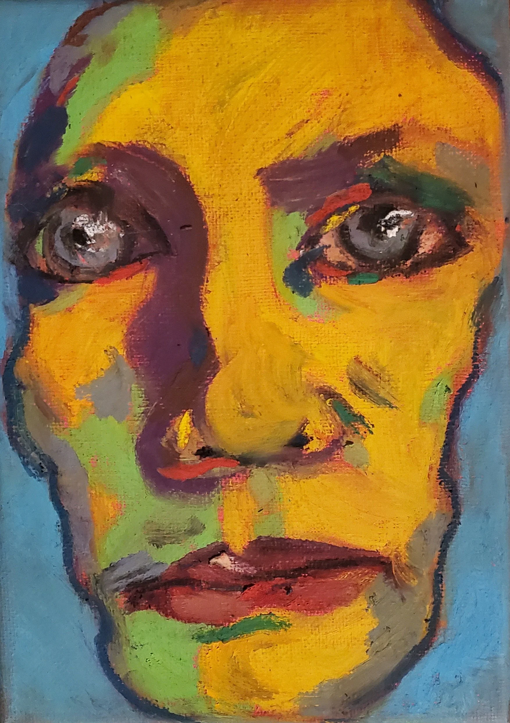 "Open Mind" Original 5×7in Oil Pastel on Canvas with Frame