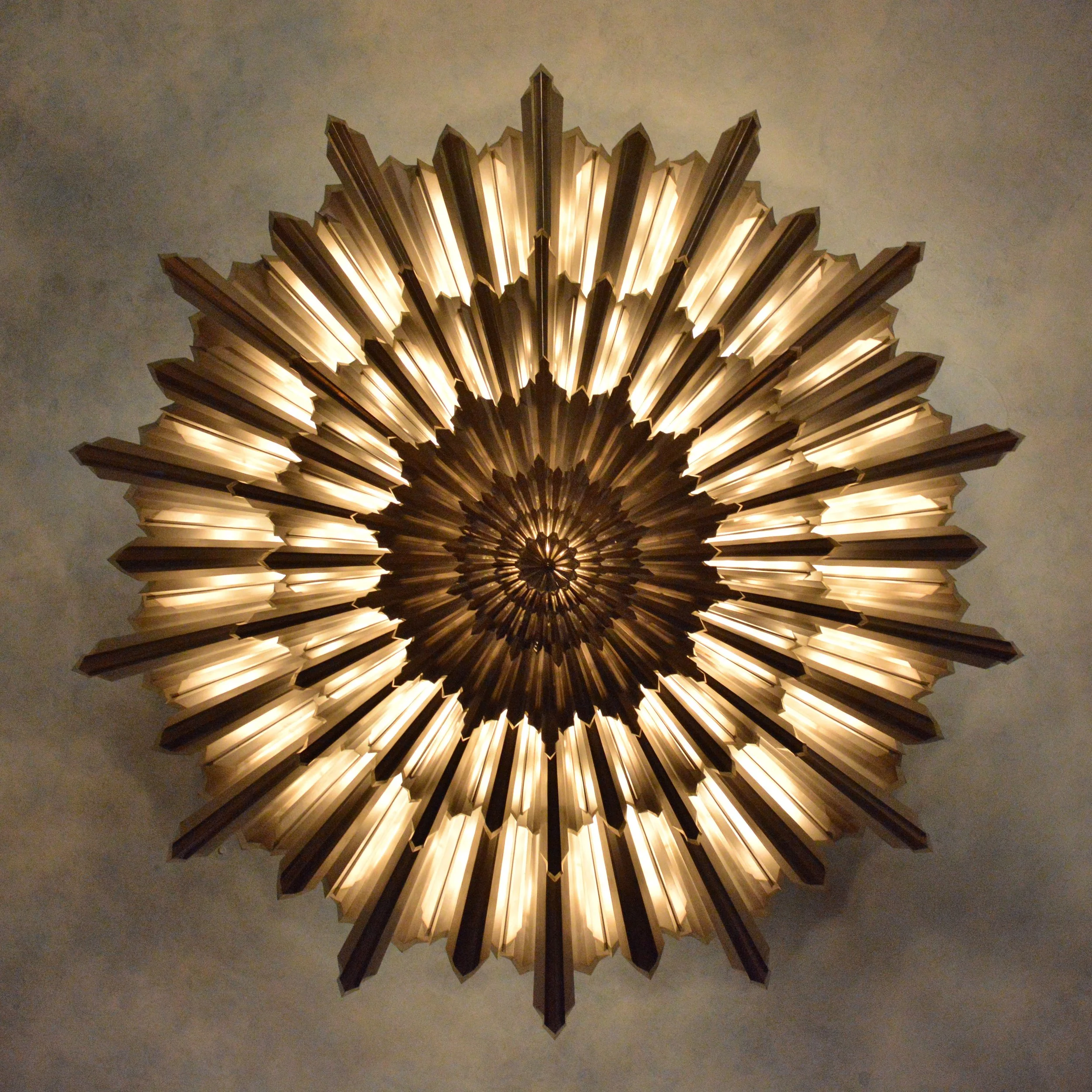 SLIDE 2/6: The Art Deco chandelier at the War Memorial Opera House.