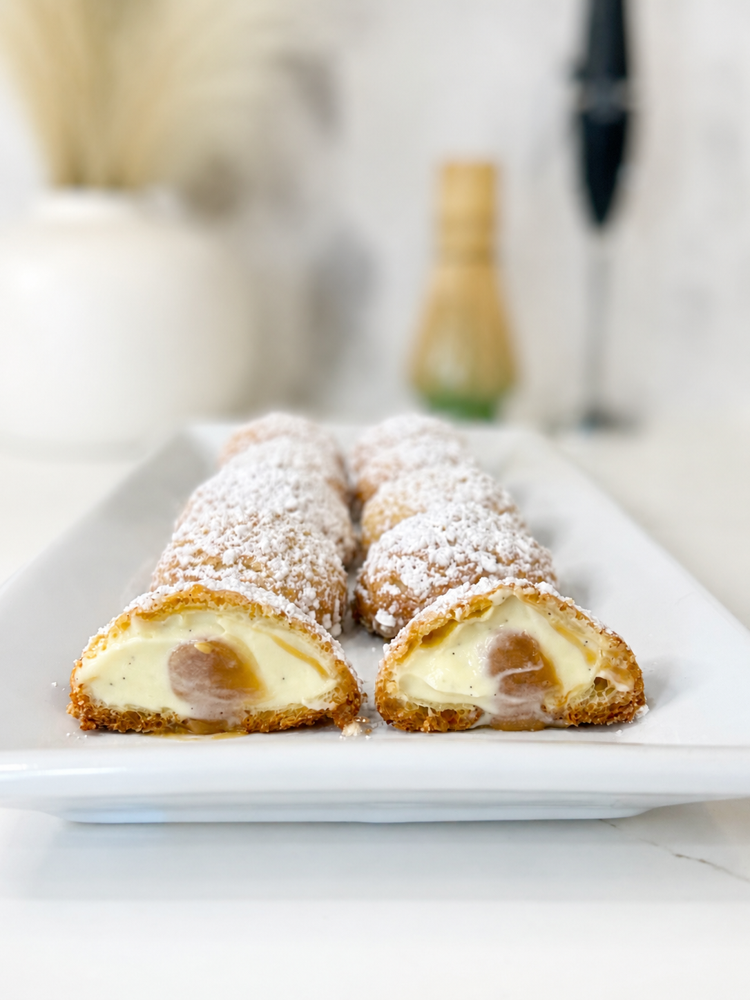 Vanilla Cream Puffs with Salted Caramel