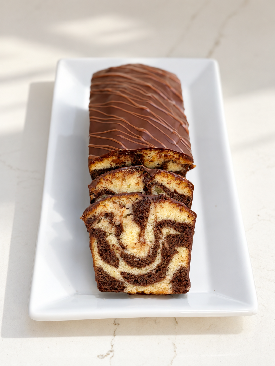 Vanilla Chocolate Marble Loaf Cake 