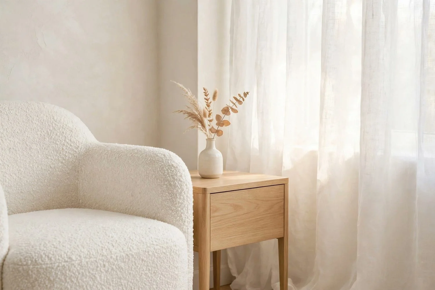 Cozy therapy corner with white armchair, online therapy in Kyle, TX