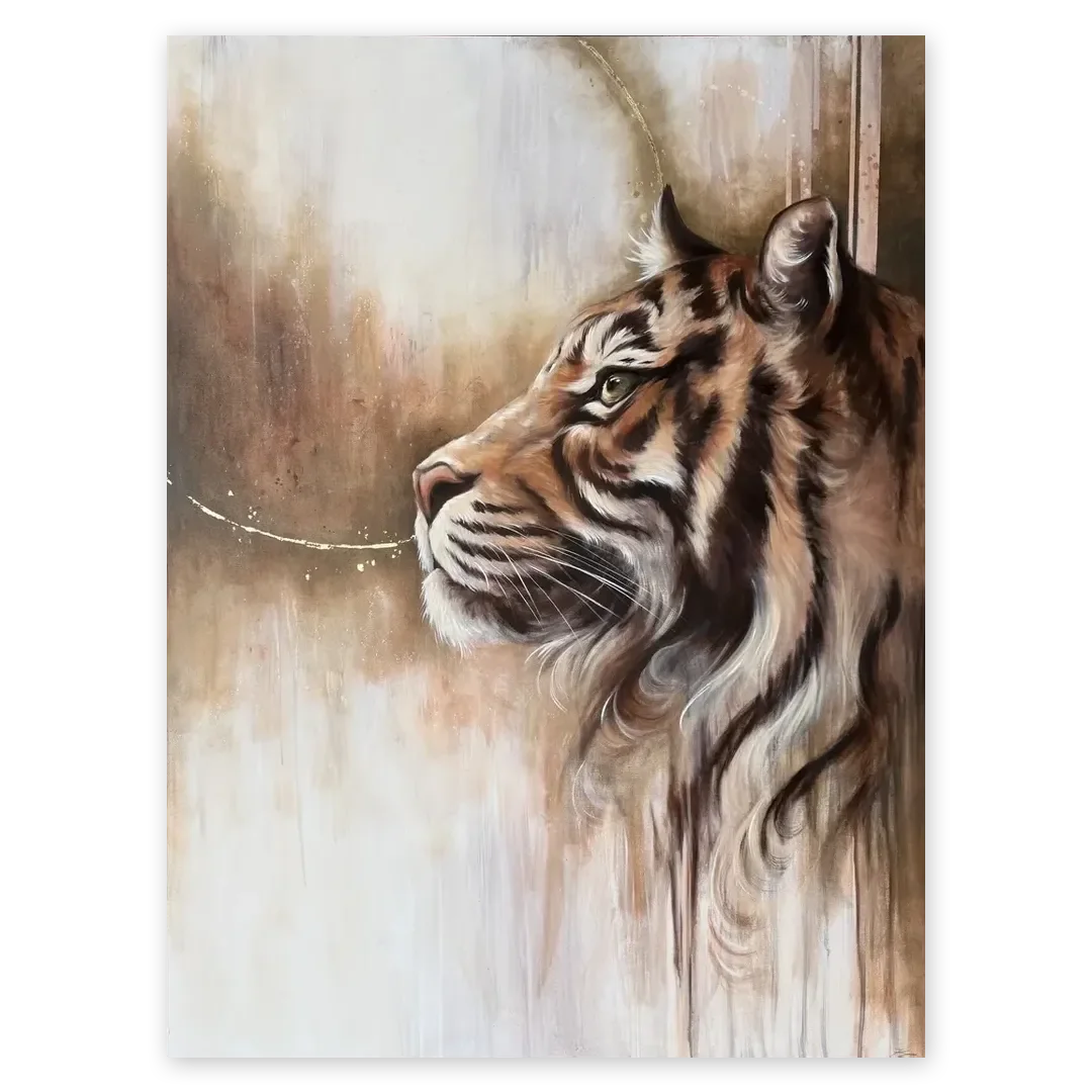 Golden Vigil (Tiger), Original Oil Painting