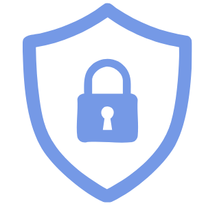 Shield with a lock symbol representing security or protection.