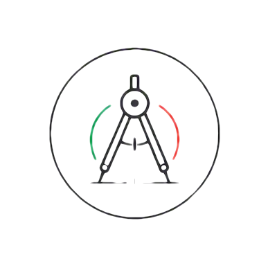 A compass with green and red indicator lights, symbolizing temperature control, on a white background.