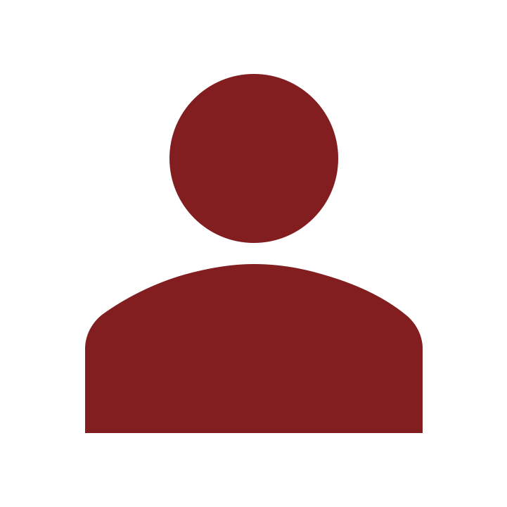 Generic user profile icon with a circular head and a rounded rectangular body in red.