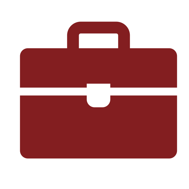 Icon of a brown toolbox with a handle on top and a latch on the front.