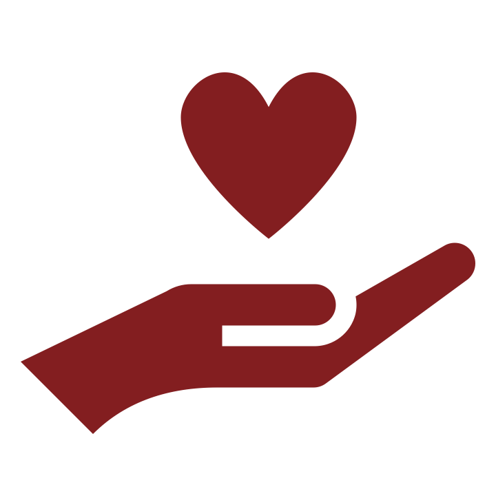 A hand holding a red heart floating above it.