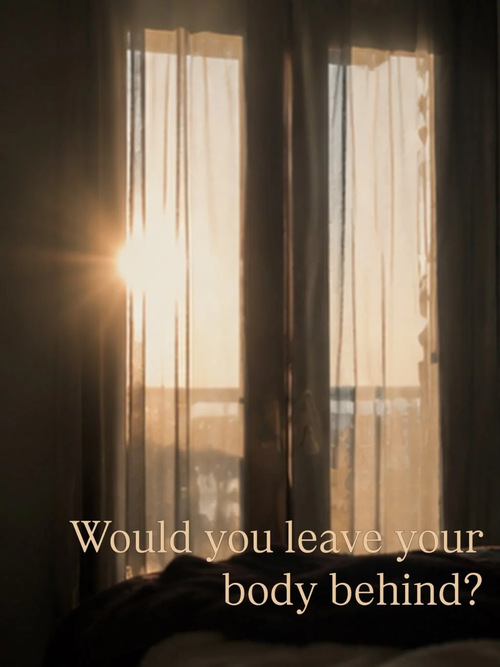 Your body is still here. Your consciousness isn&rsquo;t.

Would you permanently transfer your consciousness into a virtual world if it meant leaving your physical body behind?

Your body would remain alive. Sleeping.
You could think, feel, love, reme