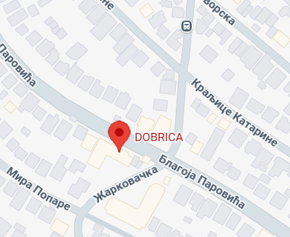 Slika google mapa na kome je pokazana lokacija lokala Dobrica frizerski salon u ulici Blagoja Parovica 102,Banovo Brdo Beograd