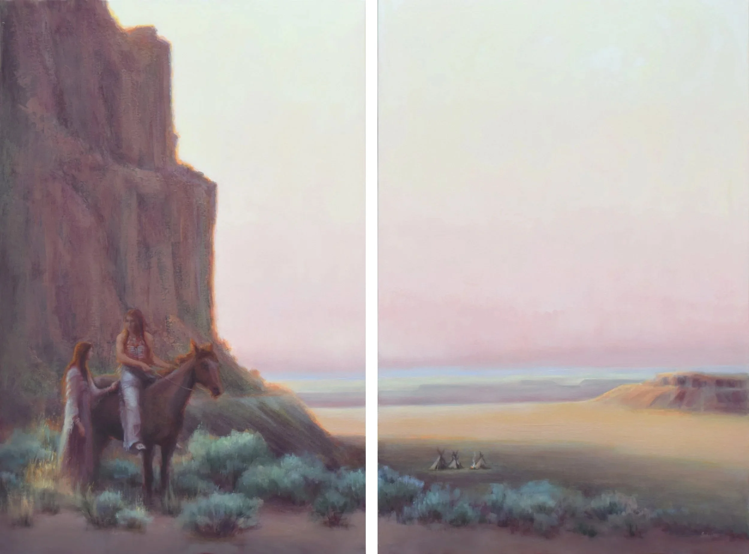 Farewell Song, diptych, 36x24x2", 
oil on canvas, available, $6000