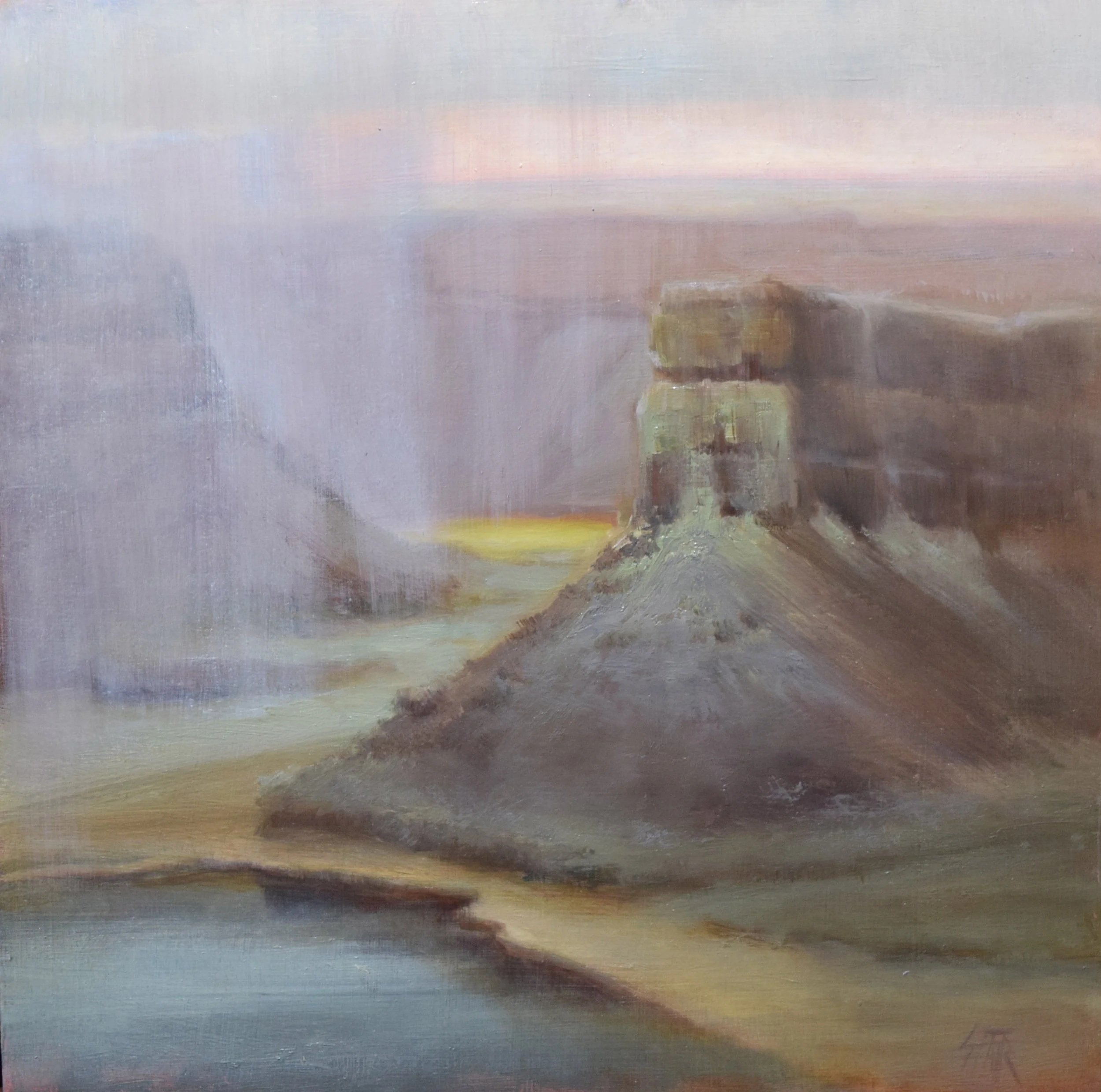 Dry Falls, 12x12", oil on panel, available, $400