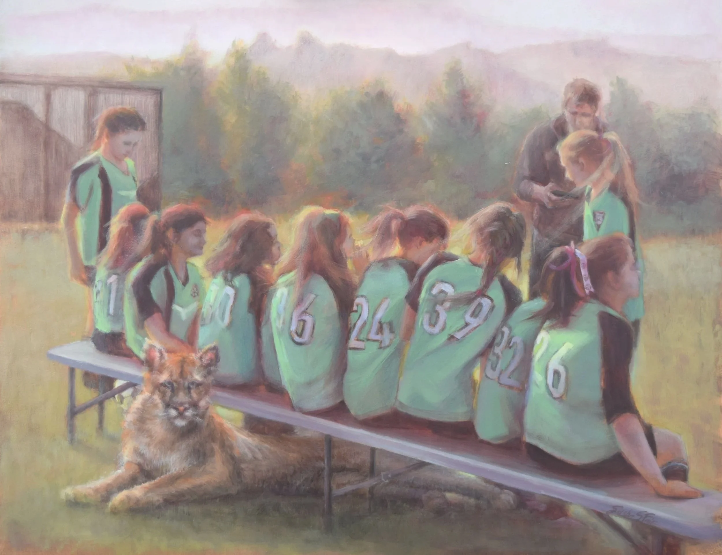 Small Town Soccer Team. Go Wildcats, 16x20", oil on panel, available $3000
