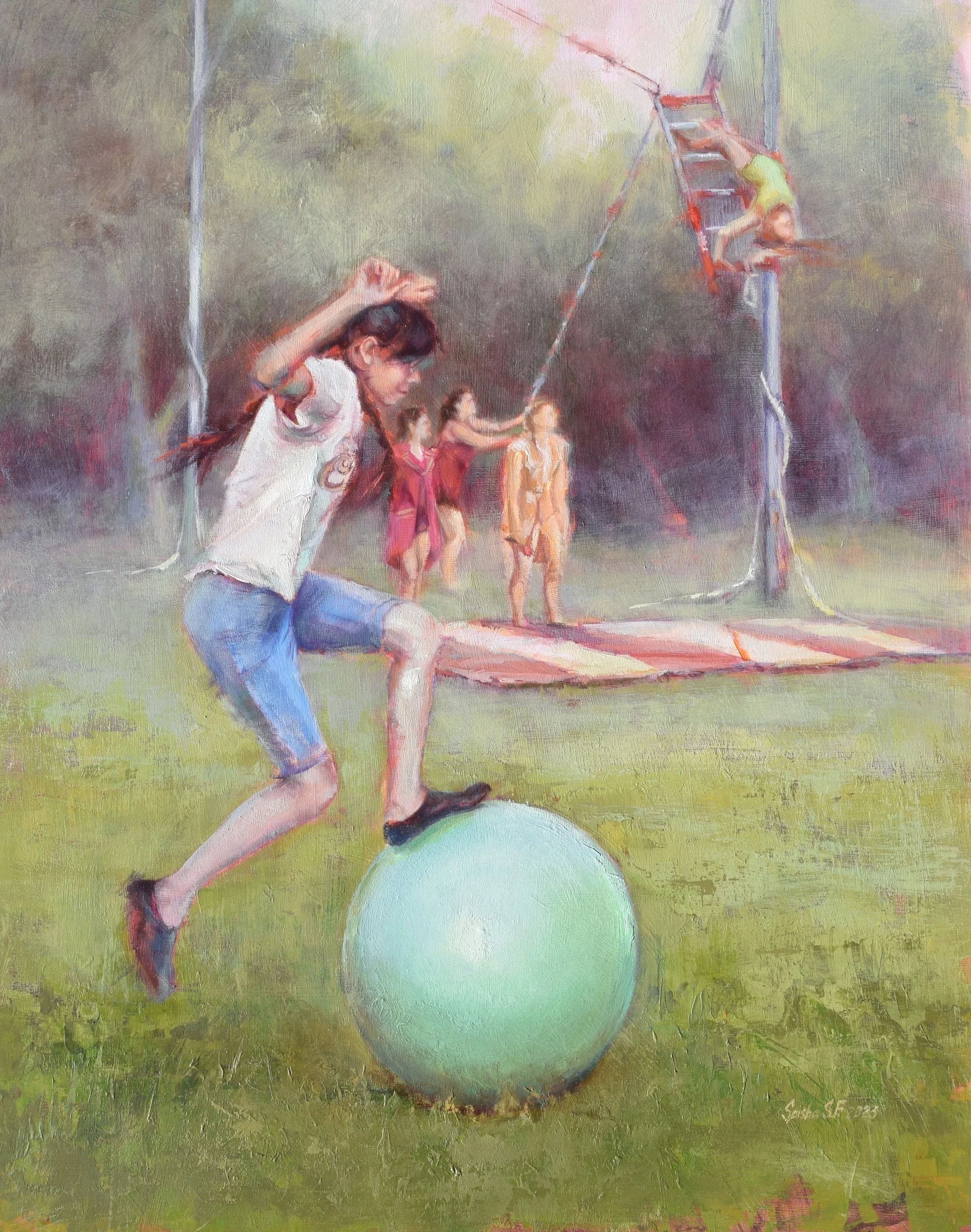 Small Town Youth Circus, 20x16", oil on panel, available $3000