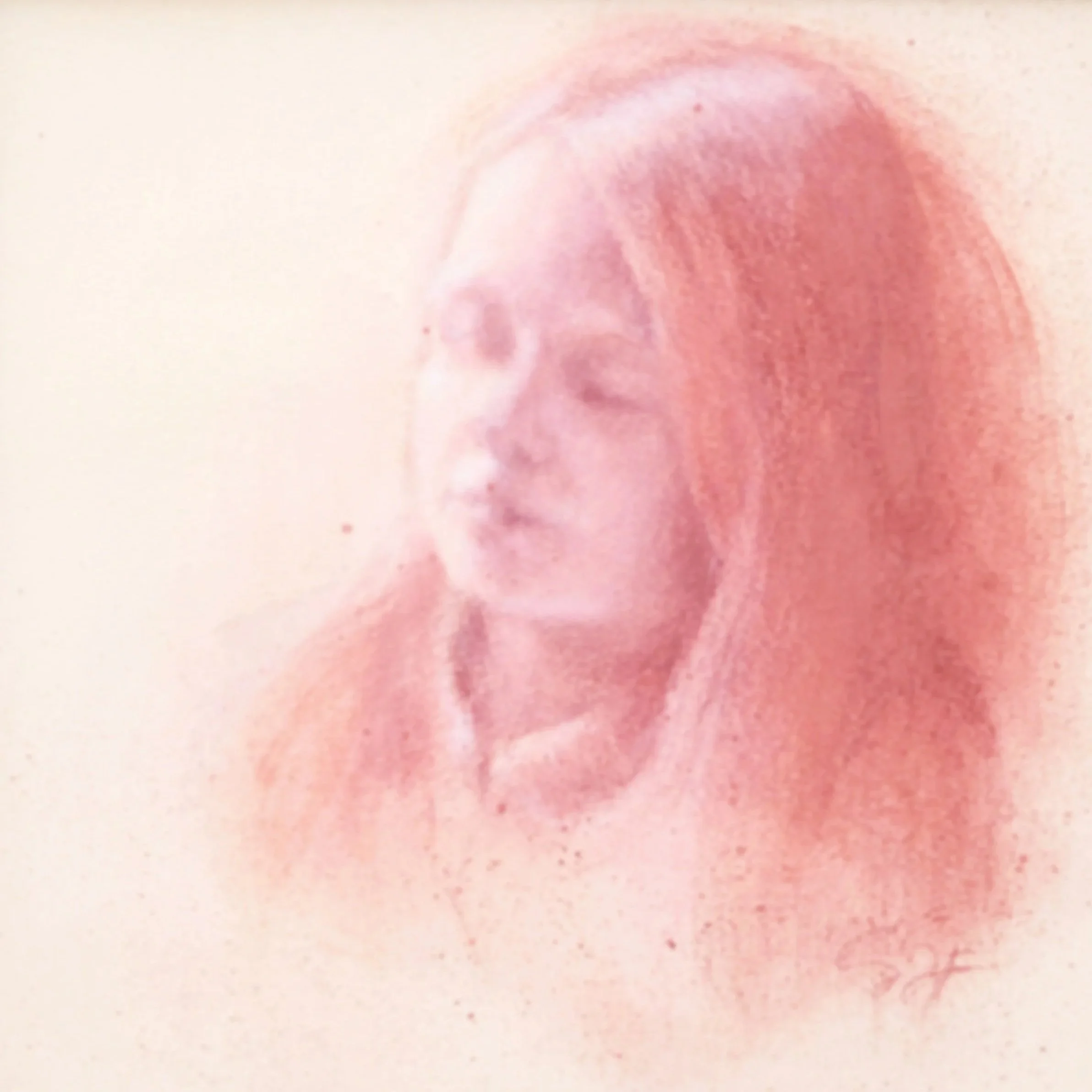 a girl at a church, sketch, private collection 