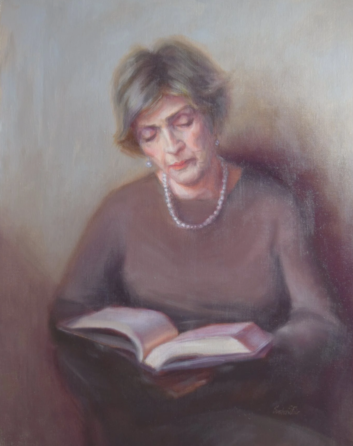 Bible Study, 20x16", oil on canvas, in private collection