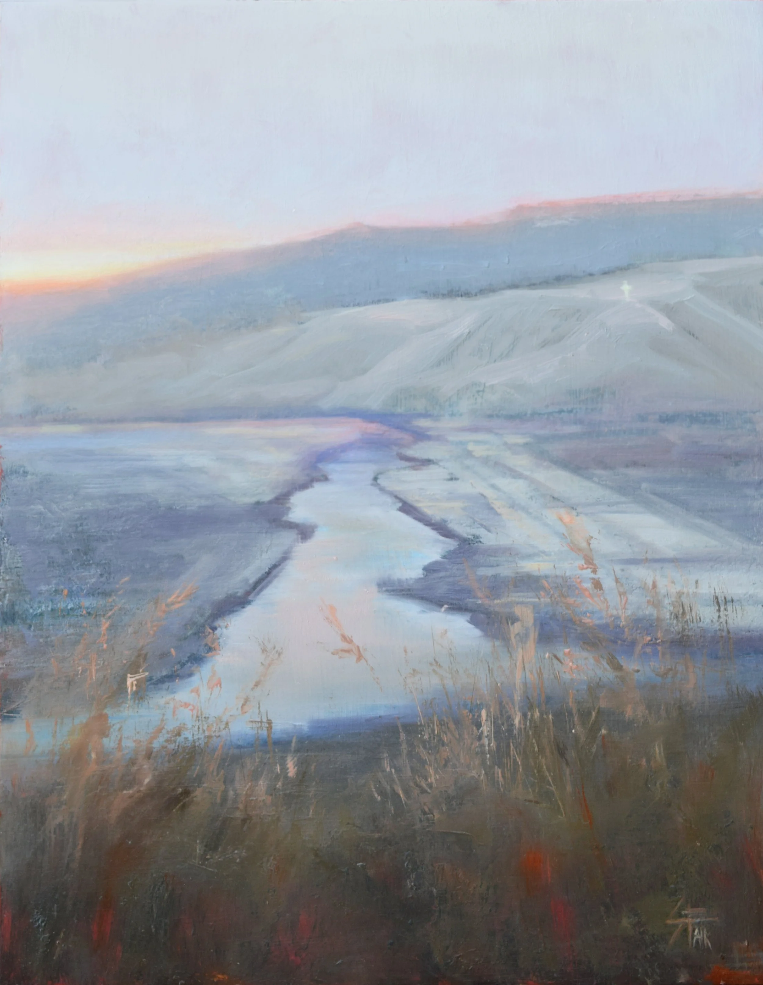 Sunrise above the Wenatchee Valley, 14x11", oil on panel, sold