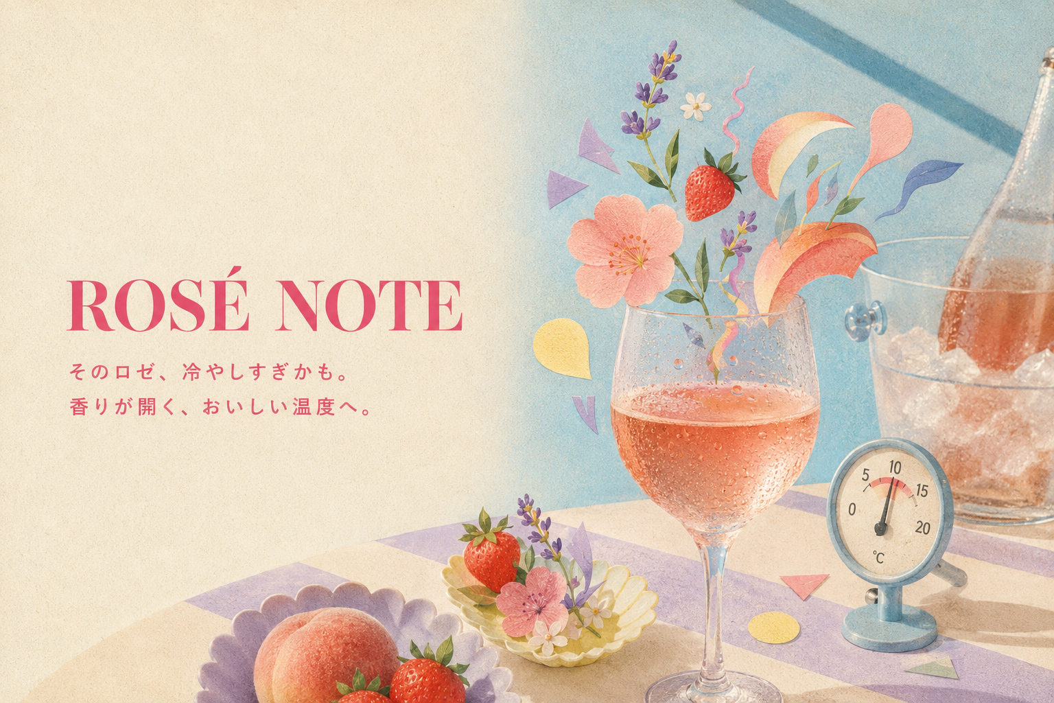 そのロゼ、冷やしすぎかも。香りがちゃんと開く「おいしい温度」