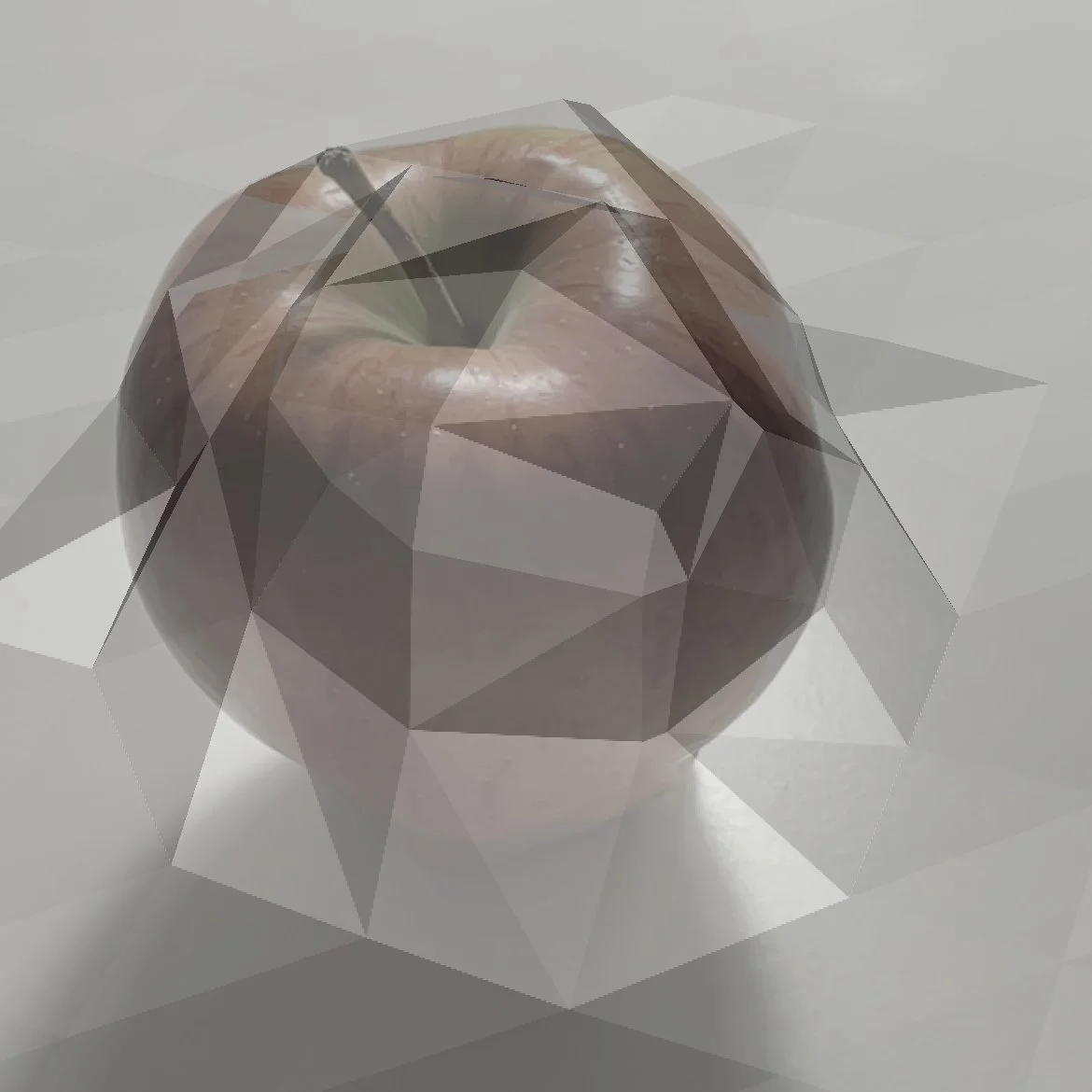 Fragmented LiDAR-based 3D scan of a human head from A Hollow Garden, reflecting the loss of touch and bodily intimacy through digital mediation.