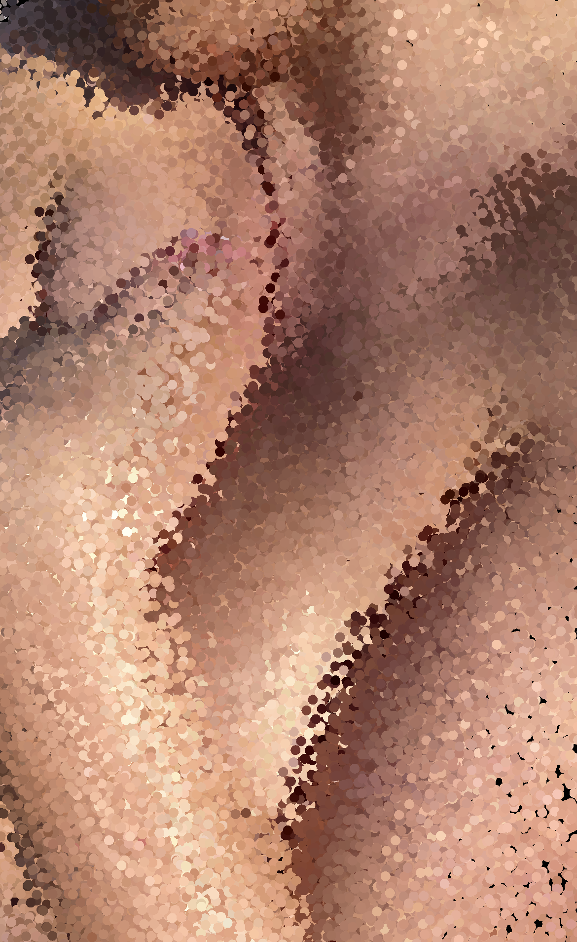 Point-cloud close-up of skin from A Hollow Garden, exploring bodily intimacy and the warmth that cannot be translated through a screen.