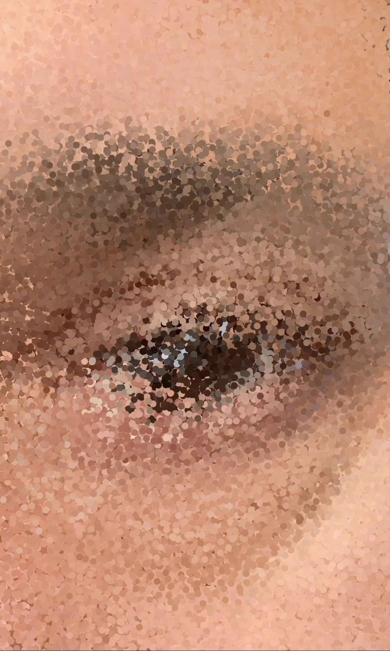 Point-cloud close-up of a human eye from A Hollow Garden, exploring bodily intimacy, vulnerability and digitally mediated perception.