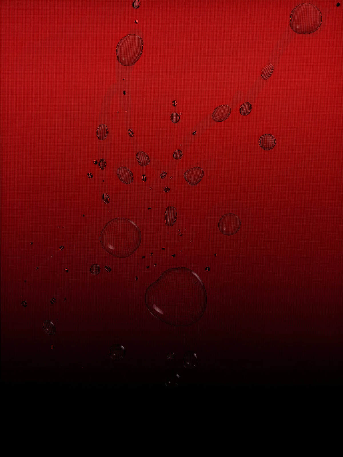 Netflix image from Tears, Spit & Cum, where organic droplets distort a color gradient sampled from the streaming platform, connecting bodily emotion with screen-based entertainment.