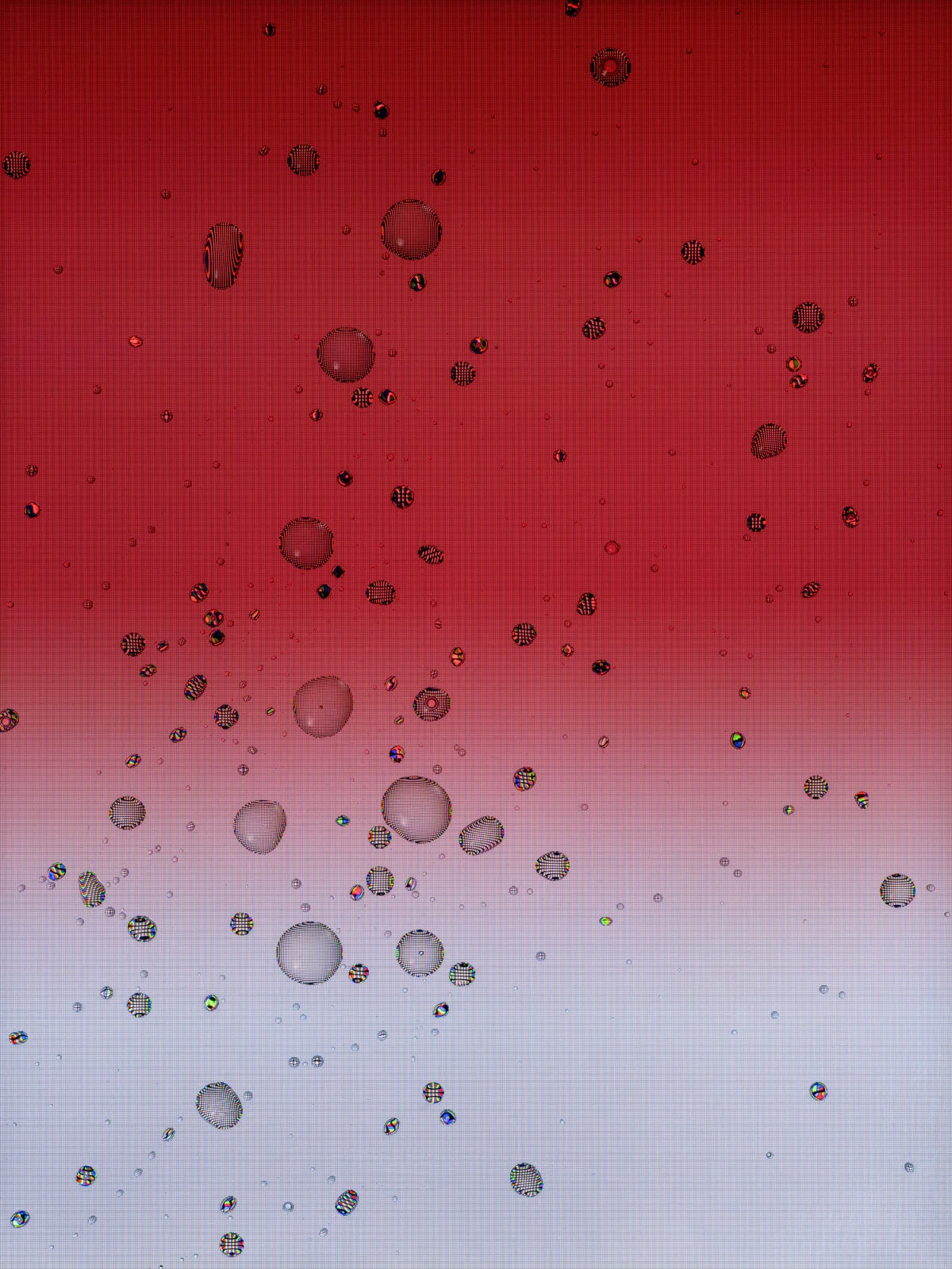 Gmail image from Tears, Spit & Cum, combining organic droplets with colors sampled from the email interface to examine communication, digital embodiment and screen-mediated emotion.