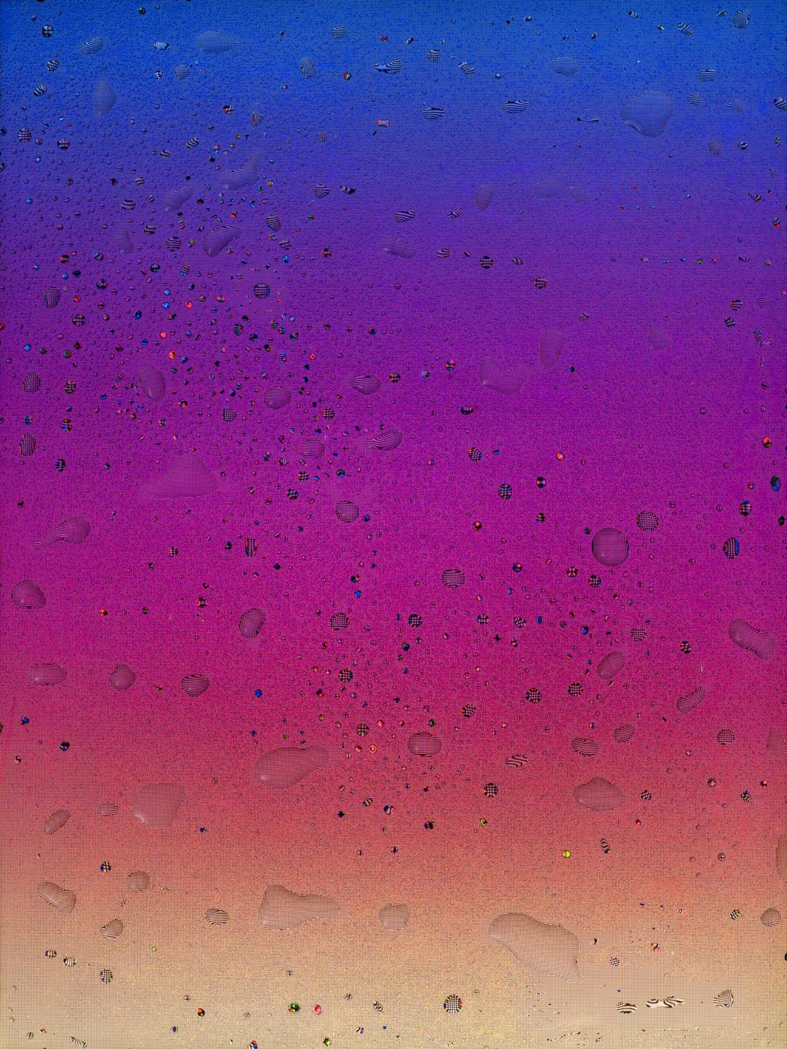 Instagram image from Tears, Spit & Cum, combining organic droplets with colors sampled from the image-sharing platform to explore visual culture, digital identity and embodied emotion.