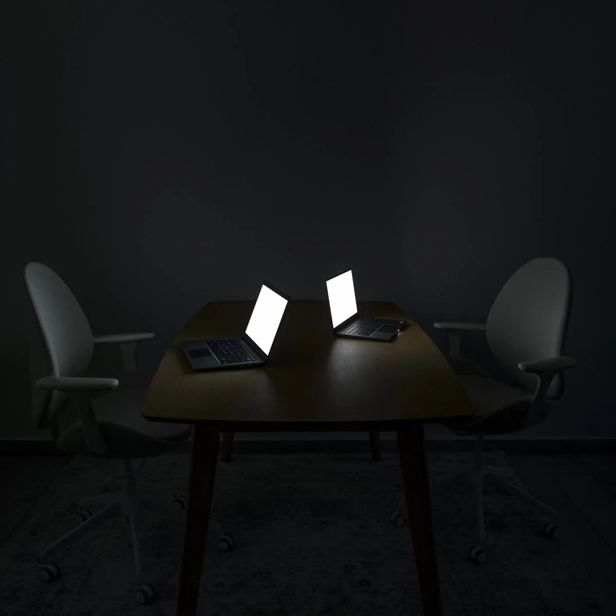 The Strangers from Family Portraits by Maria Mavropoulou, a staged portrait of connected devices examining alienation, screen-mediated relationships and distance within contemporary domestic life.