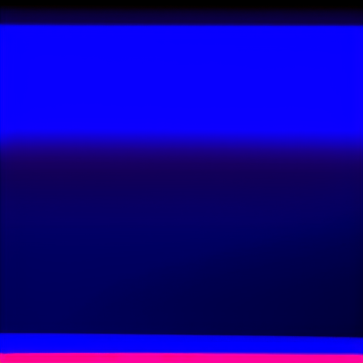 Abstract final output after 100 AI feedback-loop iterations of the blue school bus prompt.