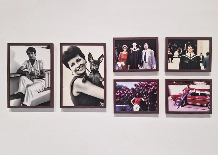 Installation view of Imagined Images at BACC Bangkok in 2024, connecting a missing family album with generative AI, migration and memory.
