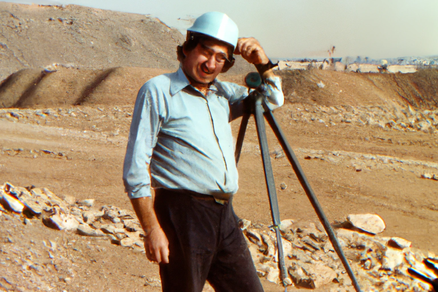 AI-generated A man in his forties, working as a surveyor in Uzbekistan, 1980s, from Imagined Images, recreating a missing family album through AI, migration and intergenerational memory.