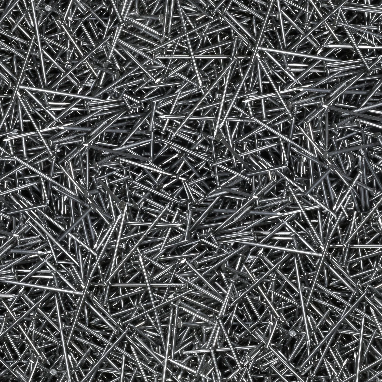 Detail of Geometry of Chaos #4, showing how a random array of repeated nails produces patterns that appear deliberate and predetermined.