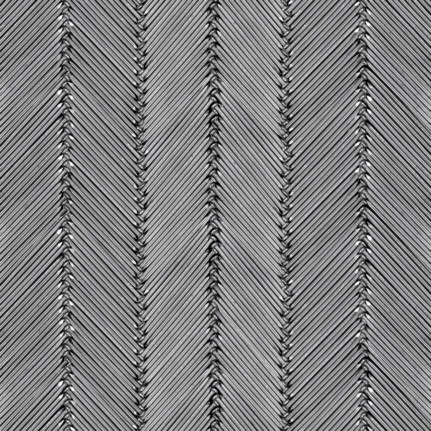 Detail of Geometry of Chaos #9, emphasizing the transformation of repeated cold metallic nails into an organic-looking system.