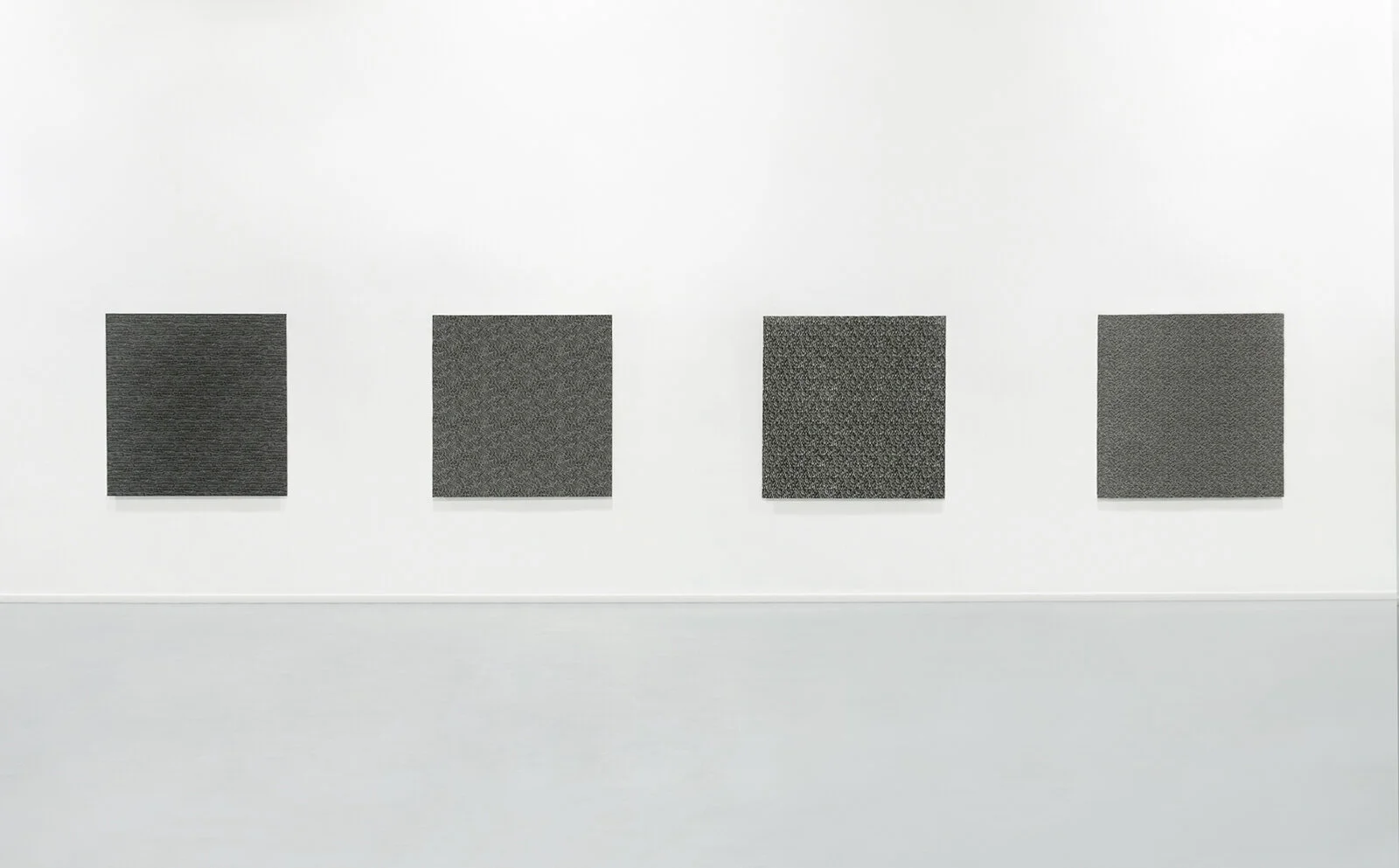 Installation view of Geometry of Chaos at the 2014 BA Degree Show, exploring multiplication, emergent patterns and the transformation of units into a new whole.