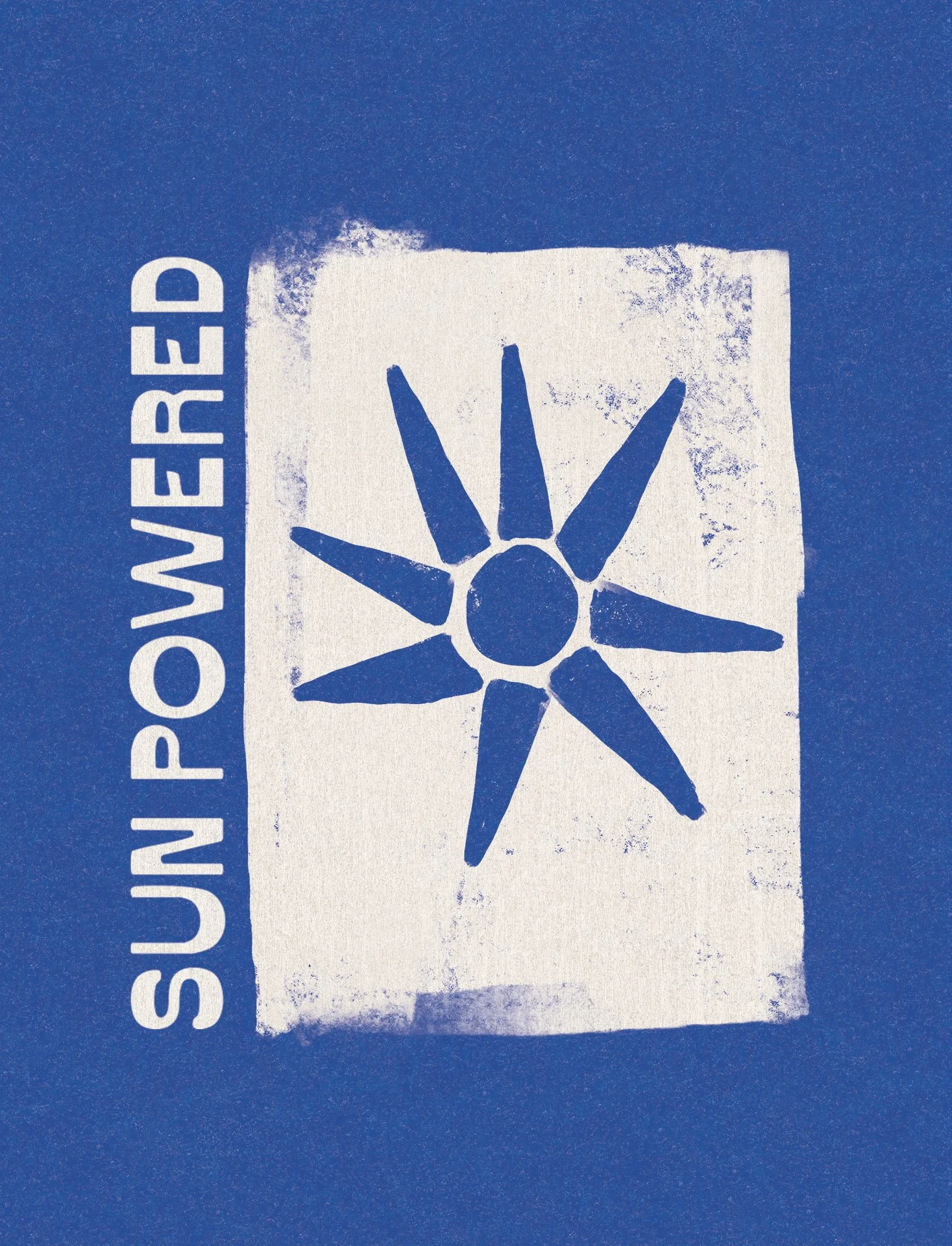 Close-up of a label with the words "SUMMER WEATHER" and a stylized sun symbol on a blue background.