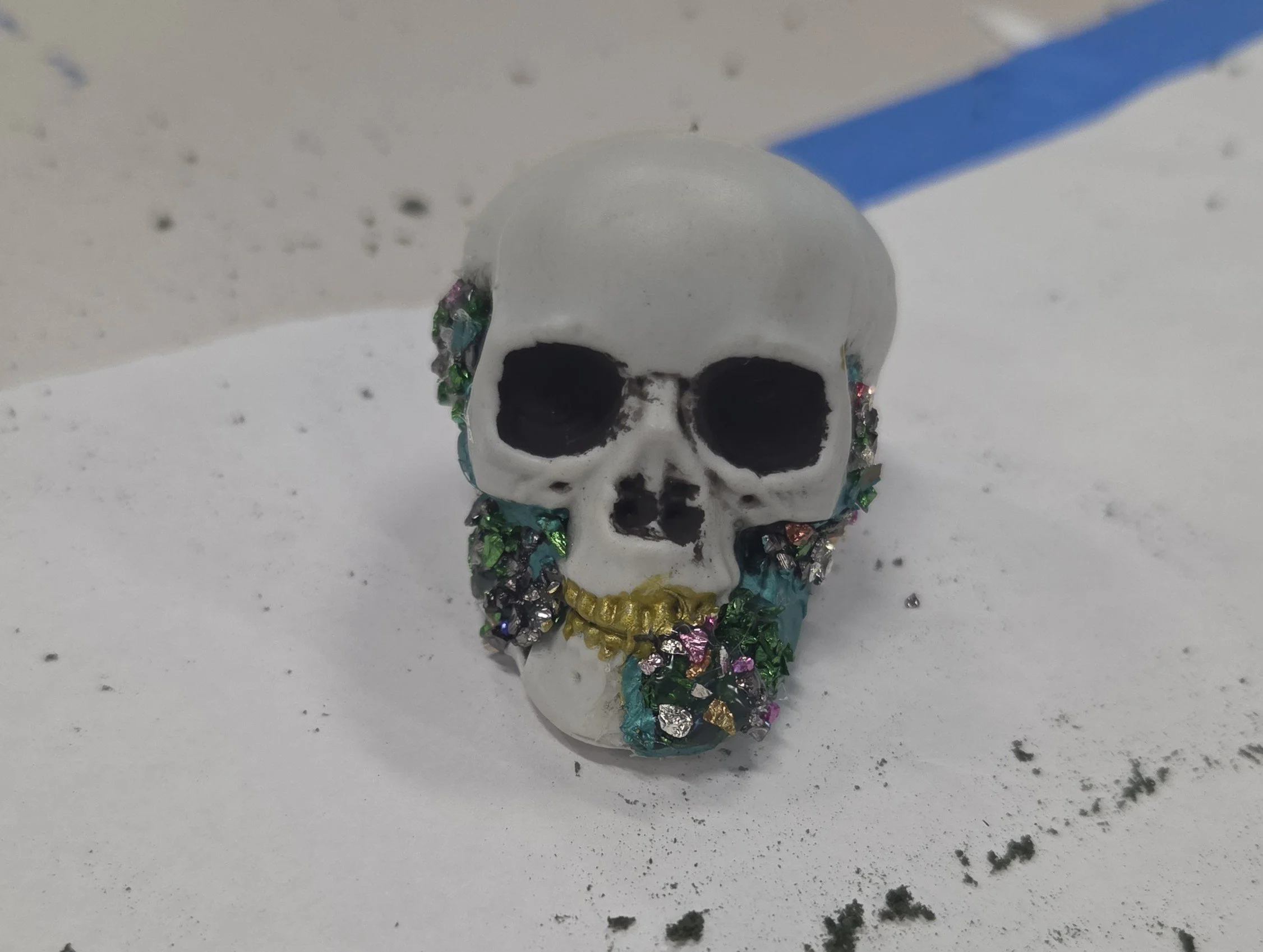 Tonight's entertainment was provided by Barr Memorial Library. It's a geode skull. (And, unfortunately, the Braves season ended last night. So, it's time to root for the Brewers and Rays.)