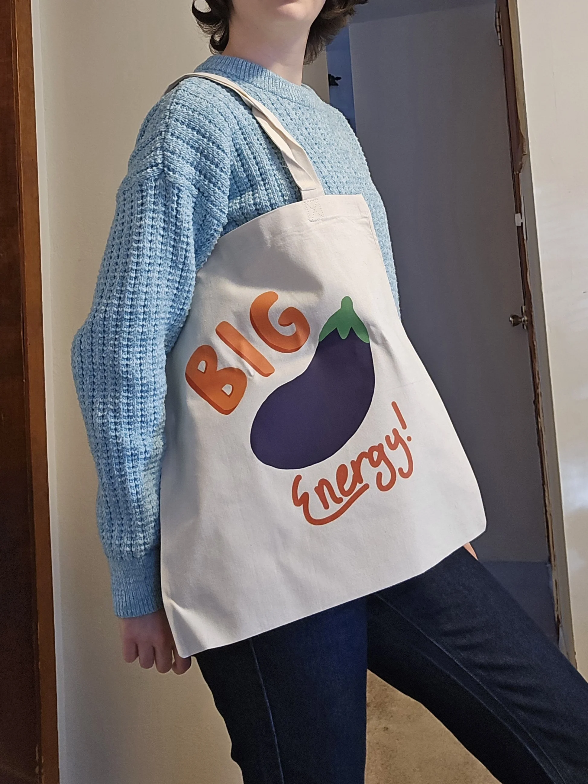 Big eggplant energy Tote bag