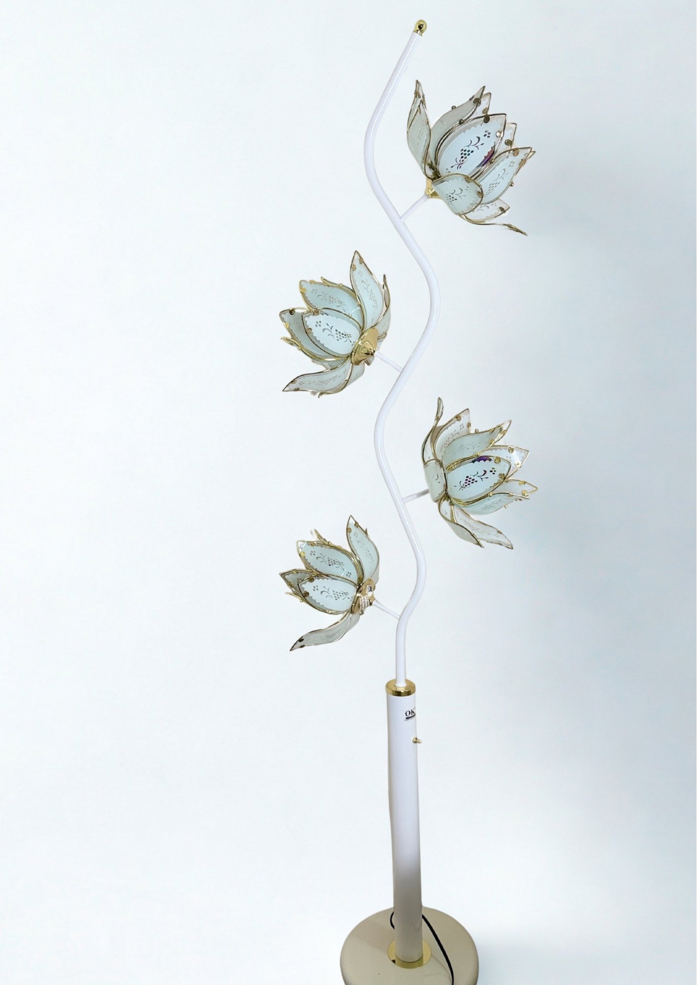 White Base Lotus Floor Lamp