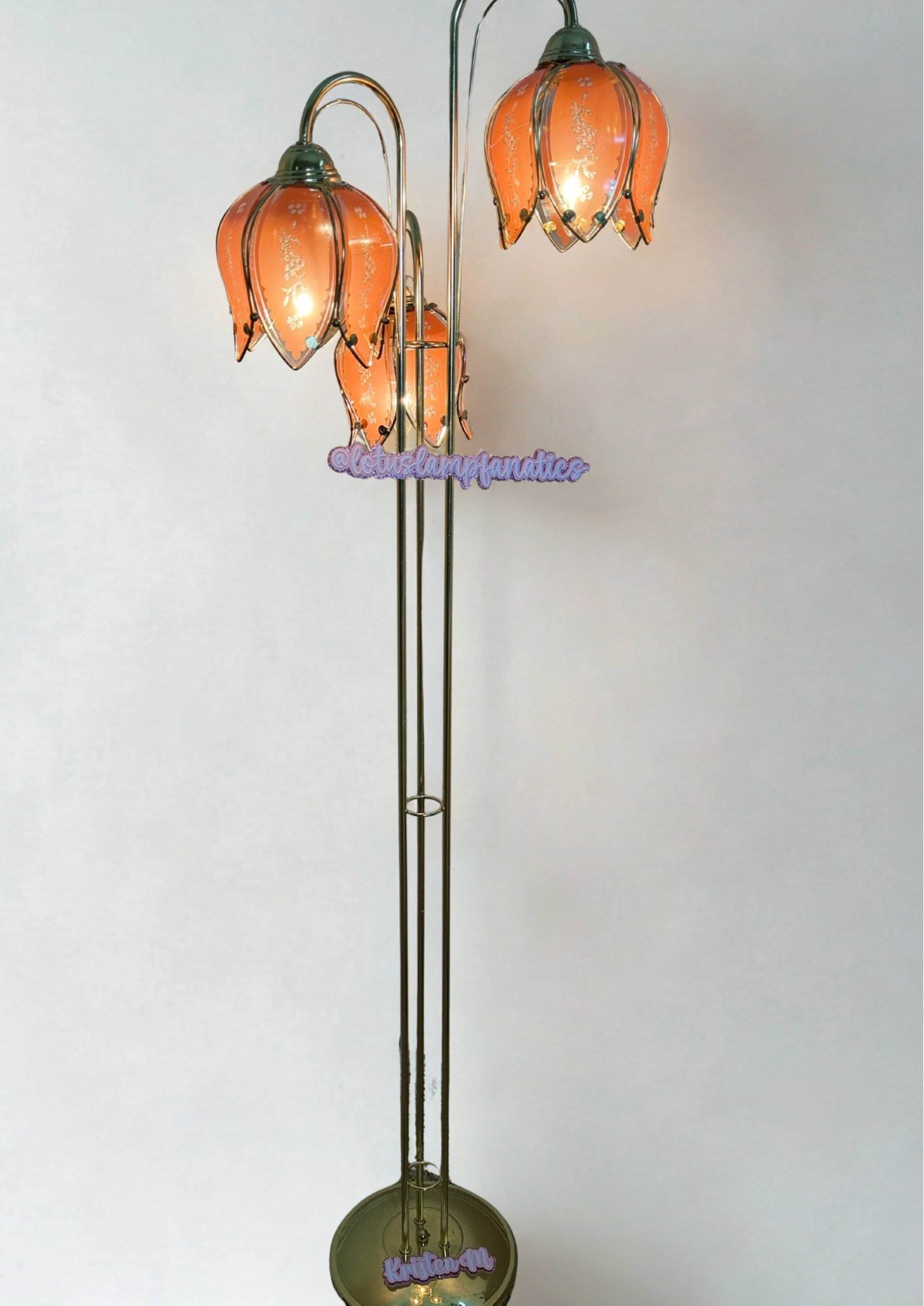 Pink UK Imported 3 Arm Tulip Lotus Floor Lamp