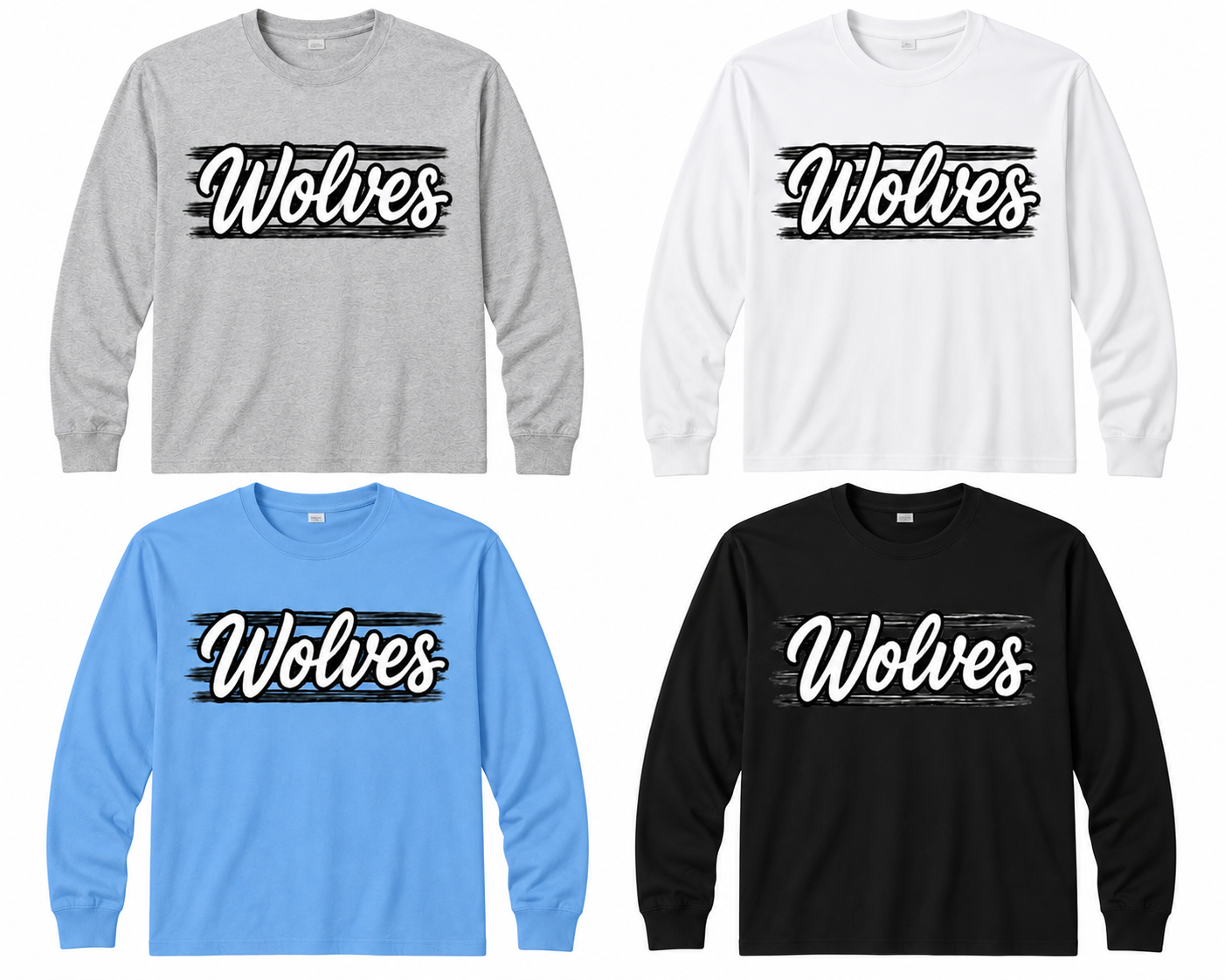 Long Sleeve Shirts Wolves Designs