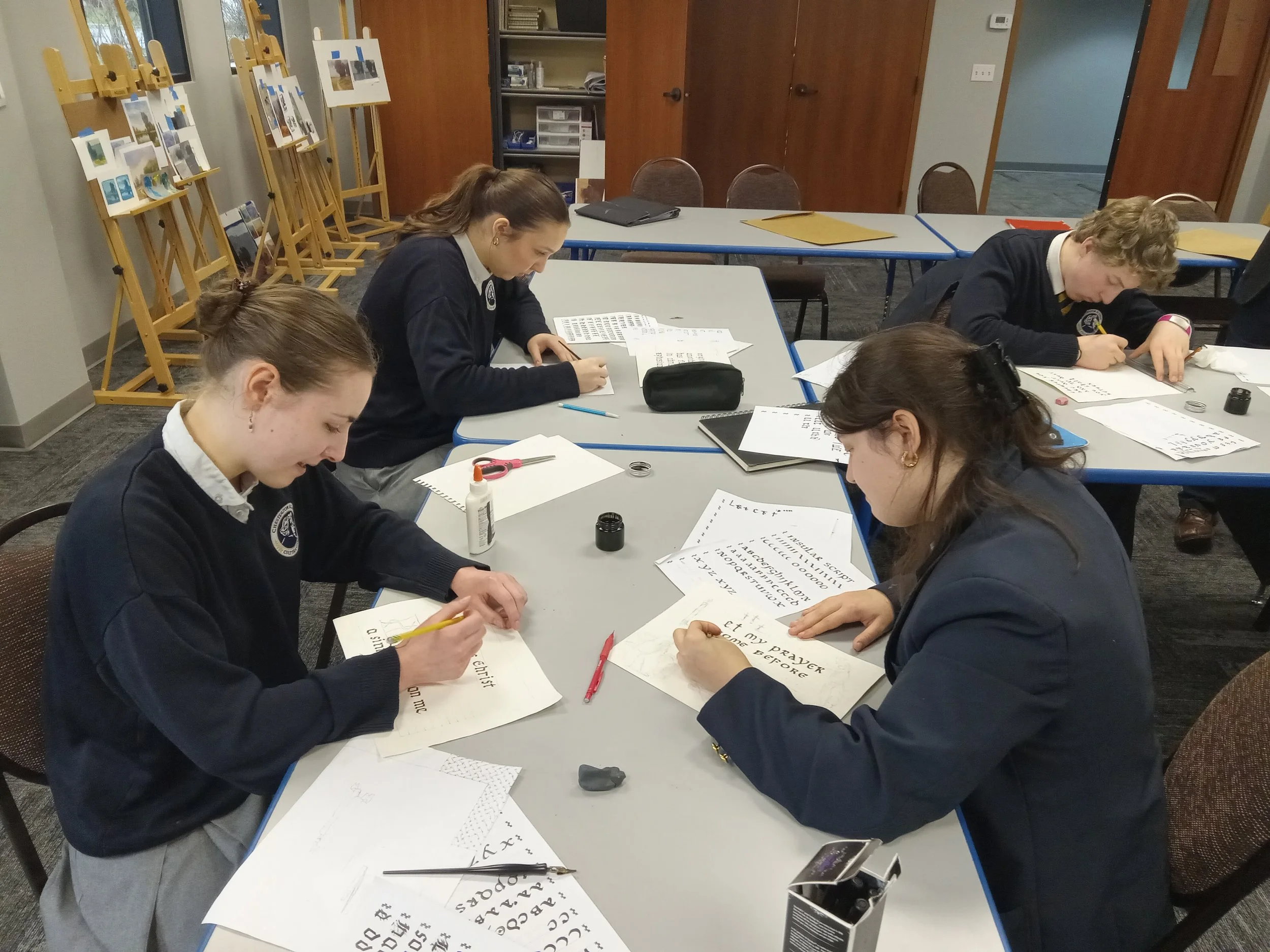 CASM Student writing Latin
