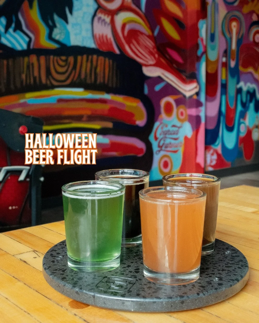 Halloween Beers are on tap! We recommend getting a flight to taste them all 👻 

Gloomy Farmer: Blue Raspberry &ldquo;Jolly Rancher&rdquo; Sour - 5%

Almonds of Joy: Barrel Aged Imperial Brown Ale with almonds and toasted coconut - 14%

Count on Choc