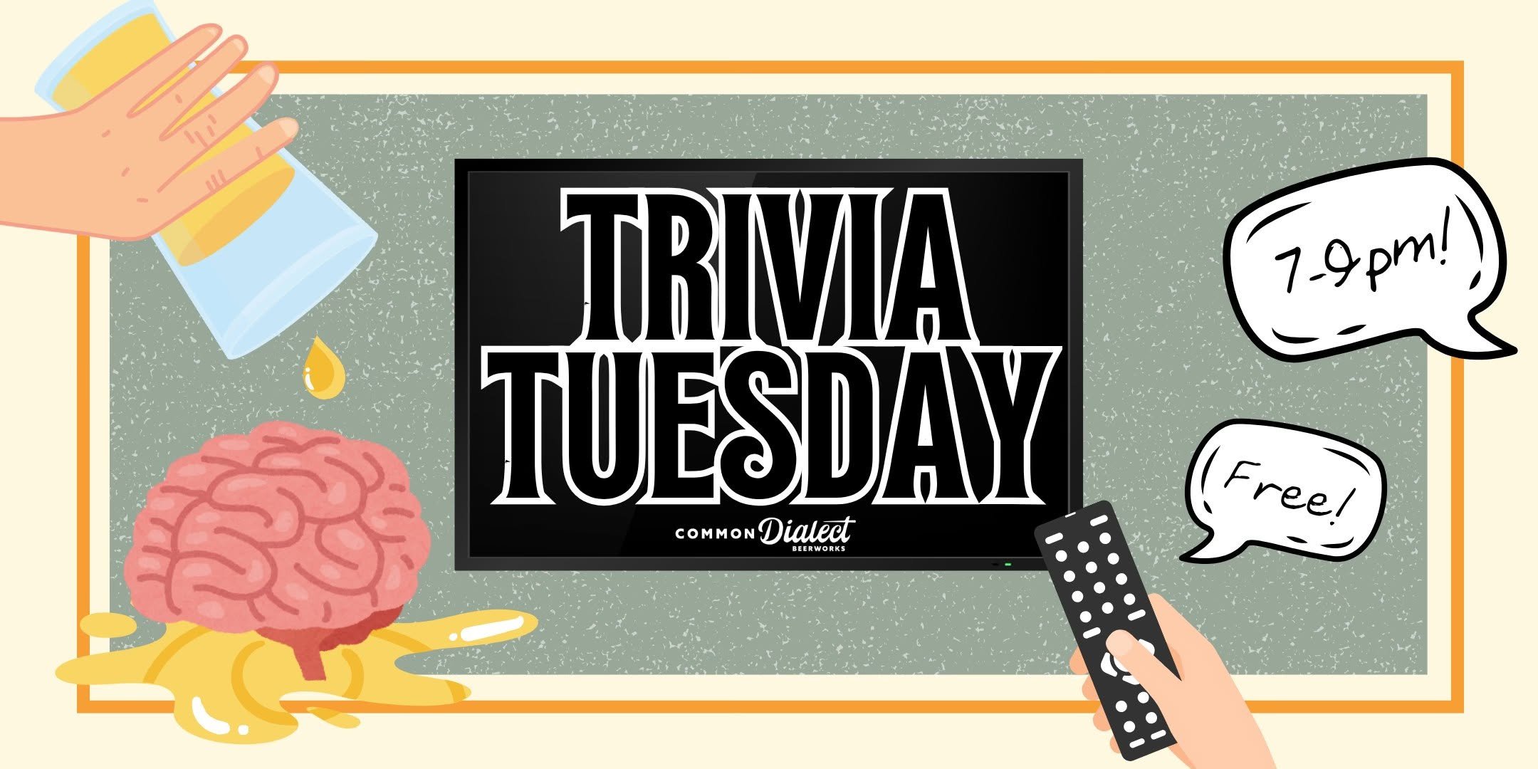 Free Trivia Tuesday at Common Dialect Beerworks, 7–9 PM. Plus, we have a trivia loyalty card to earn free draft beer! Dinner and games in Tampa. Win prizes!