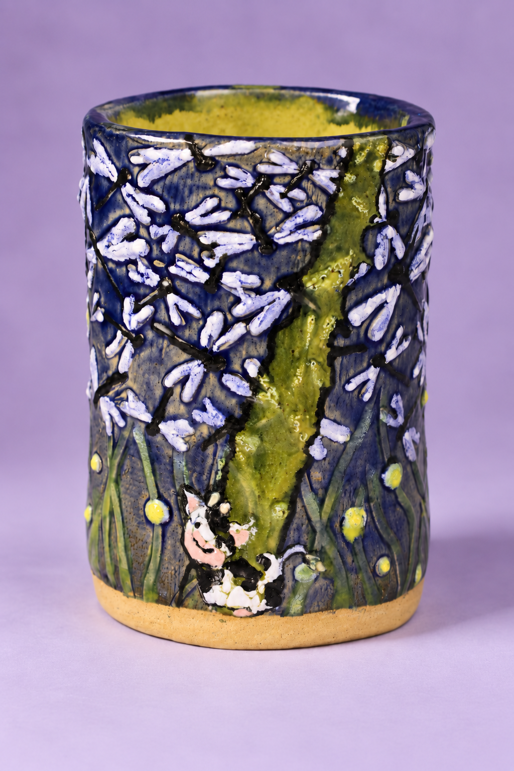 Handcrafted Cow Garden Ceramic Tumbler.png