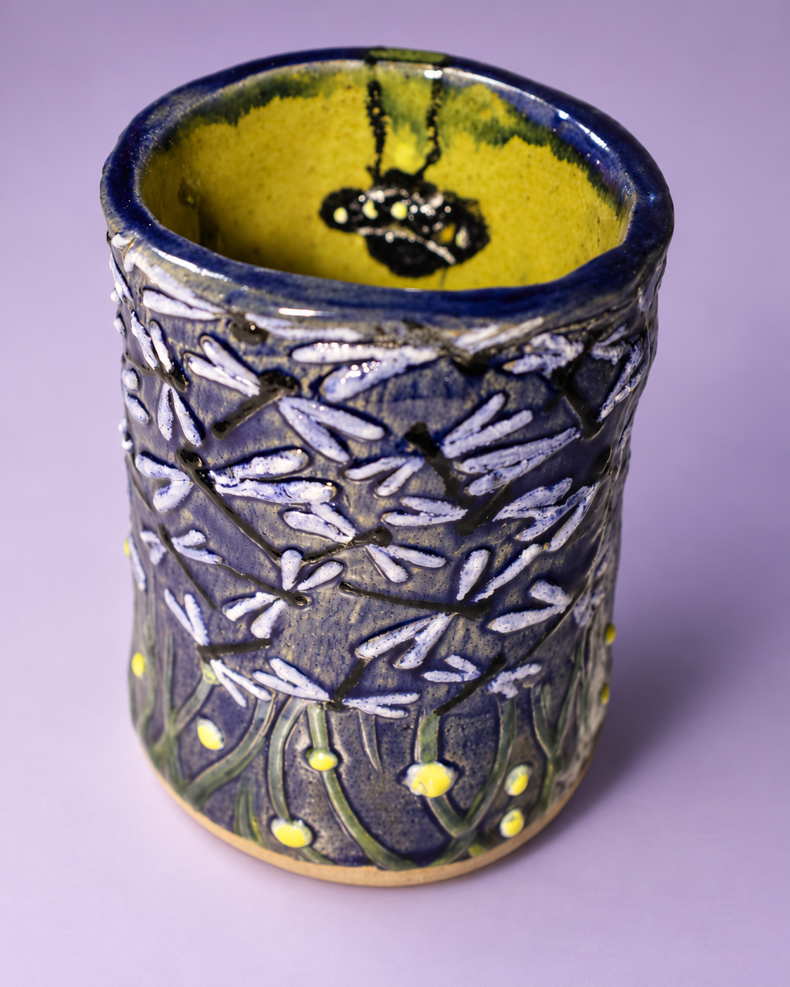 Handcrafted Indigo Floral Relief Tumbler.png