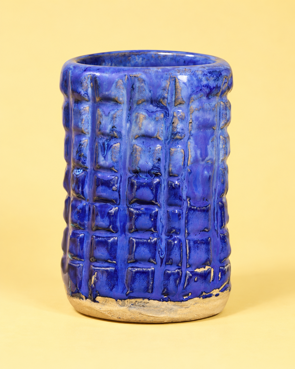 Cobalt Waffle-Textured Ceramic Tumbler.png