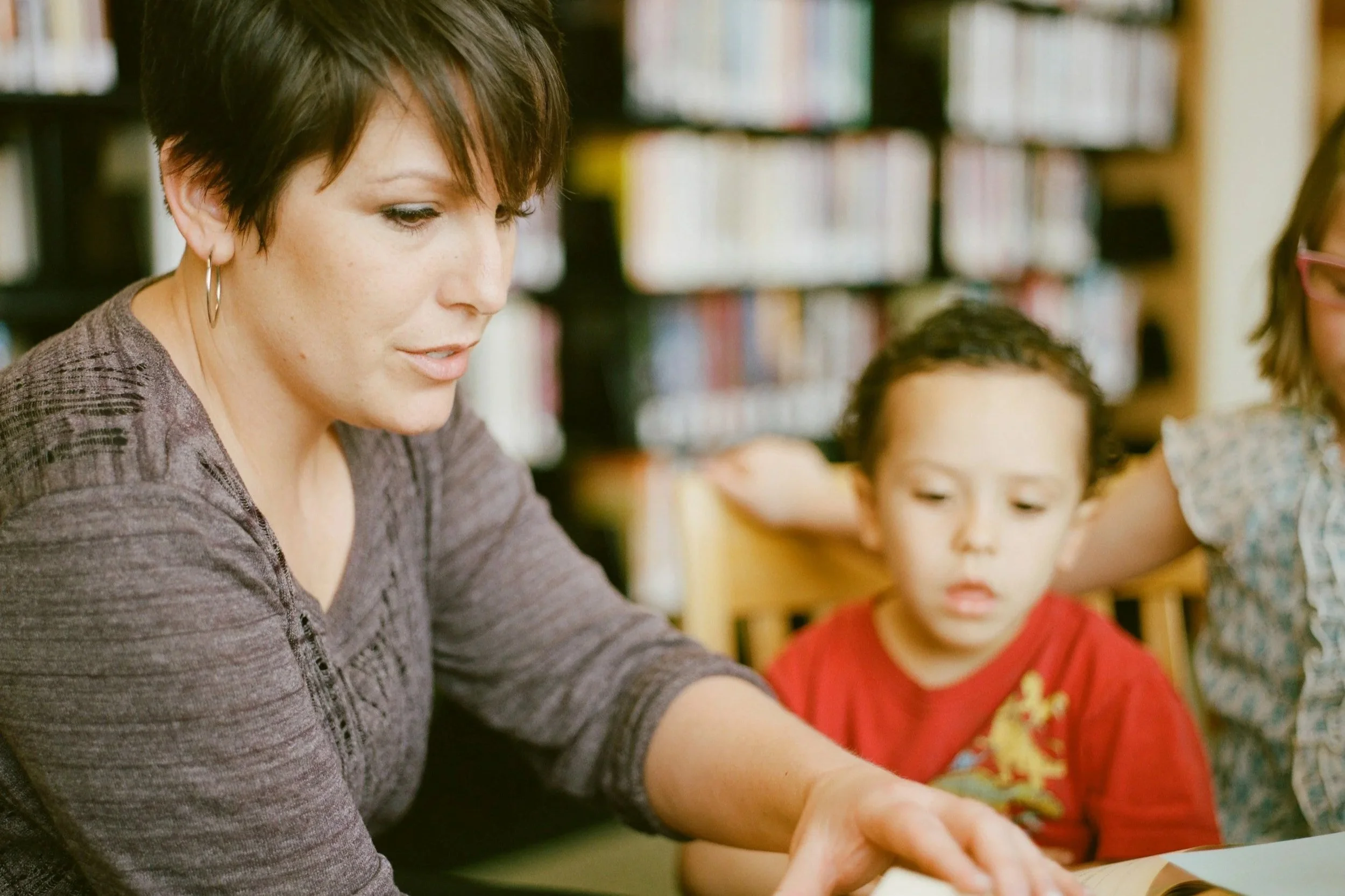Childcare educator working with children