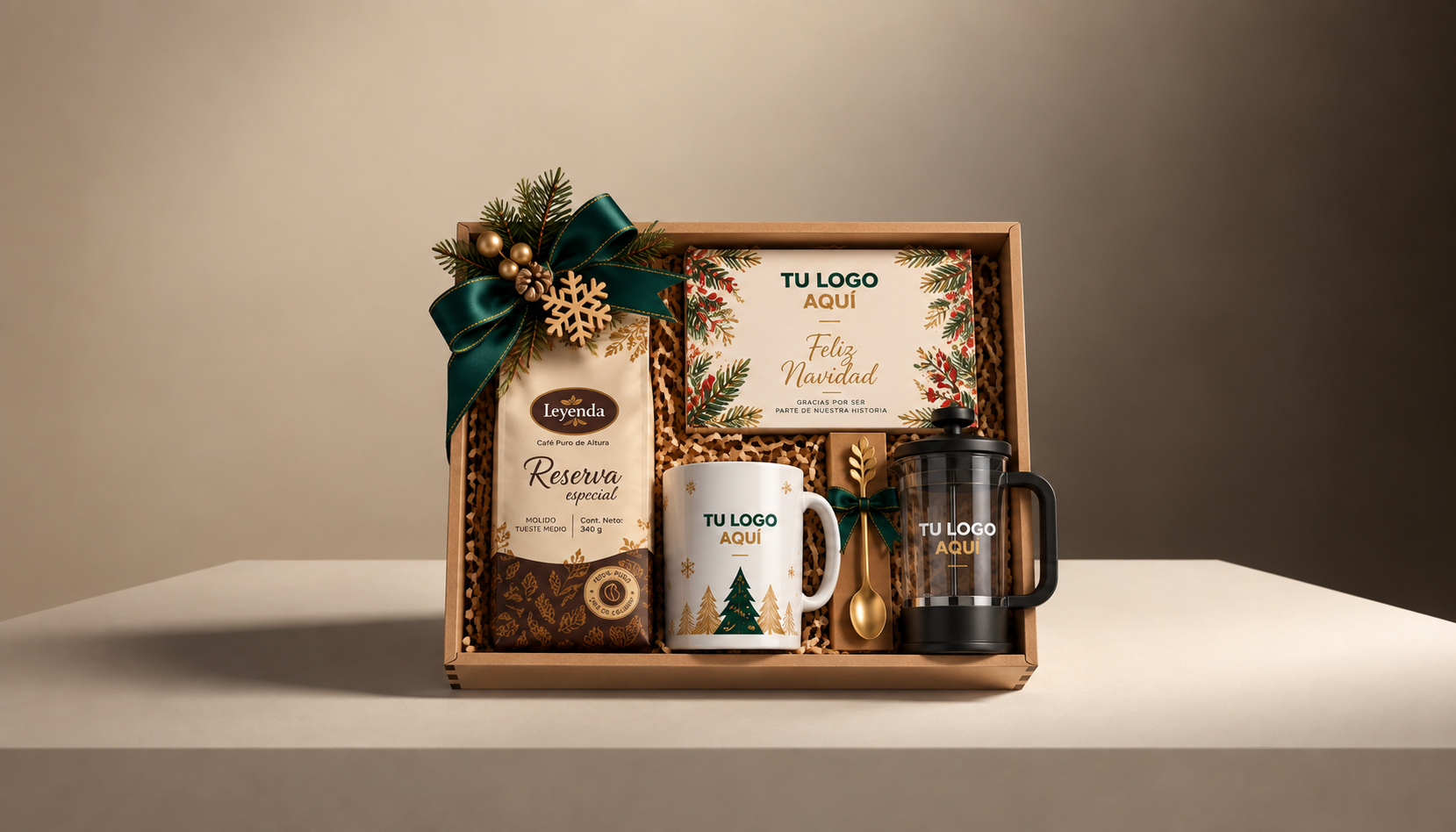 Kit corporativo navidad, regalo para clientes y colaboradores, personalizado, premium