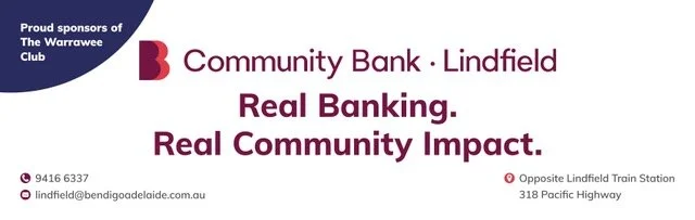 Lindfield & District Community Bank is proud sponsors of Warrawee Club